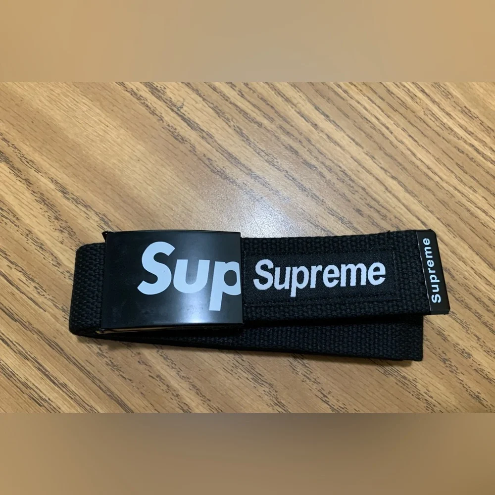 SUPR-EME BLACK adjustable ratchet clasp belt - Picture 1 of 5